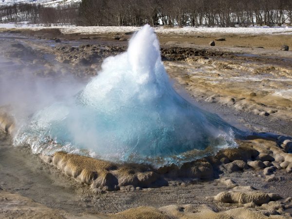 Geysir, Suedisland, Island, Strokkur, Winter