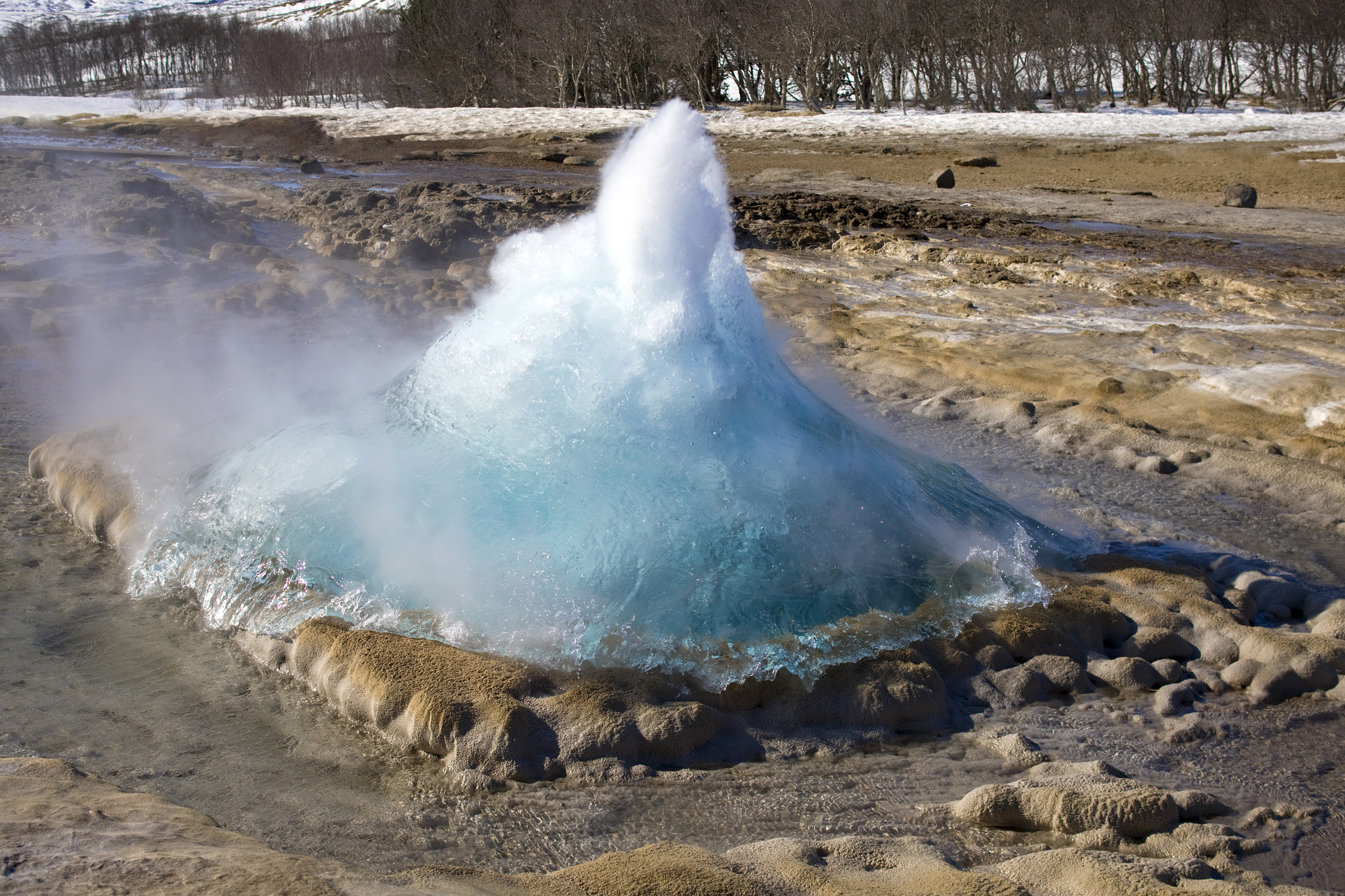 Geysir, Suedisland, Island, Strokkur, Winter