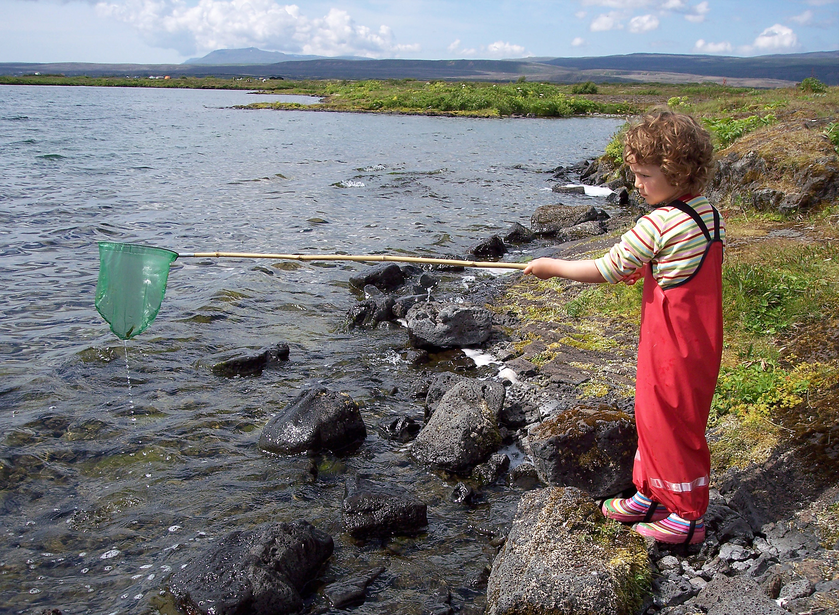 Island Kind beim Fischen Familie