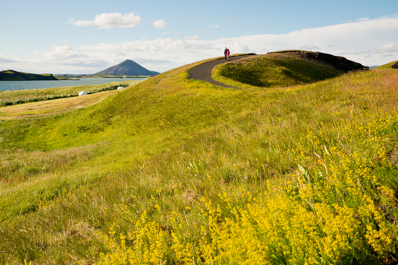 Island, Nordisland, Myvatn, Skutustadir, Pseudokrater, Vulkanismus, Wanderweg, wandern, Wanderer, Landschaft, Natur, WerbungPR, 7/2014