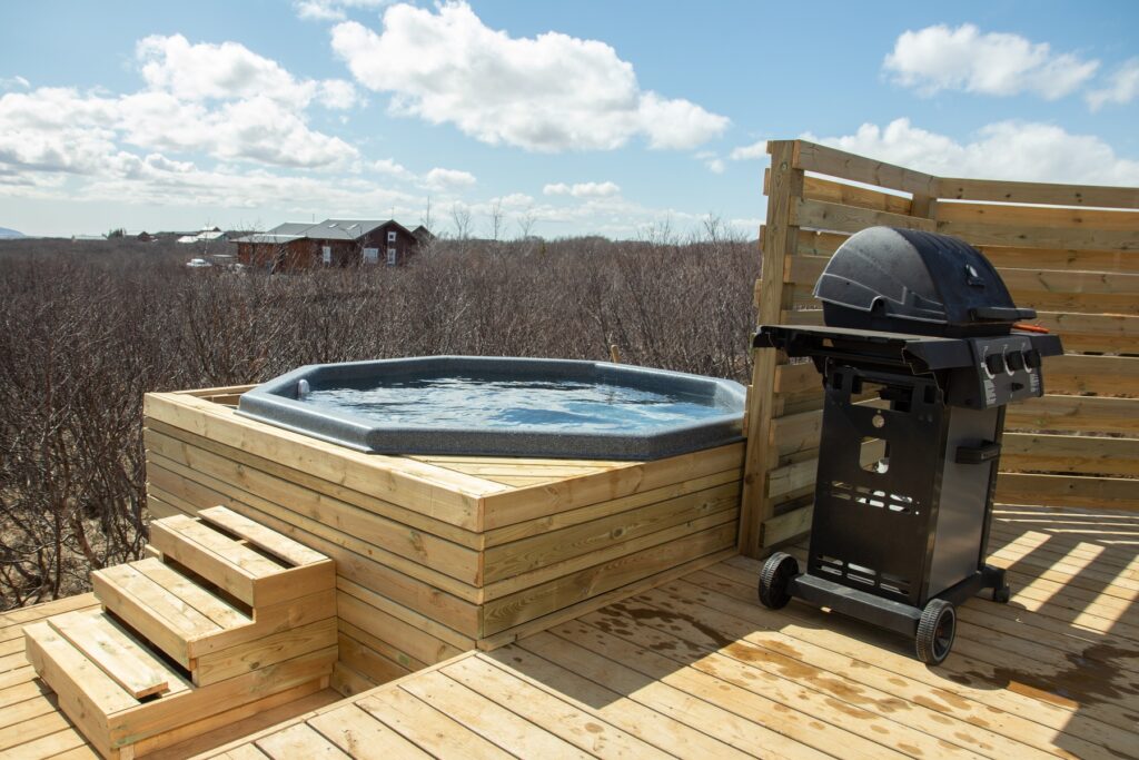 Der Whirlpool am Ferienhaus Djaknavegur in Island