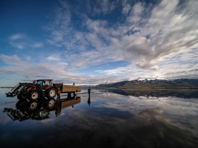 Traktor Fahrt in Südost-Island